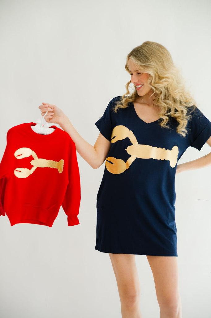 LOBSTER NAVY T-SHIRT DRESS DRESS Judith March