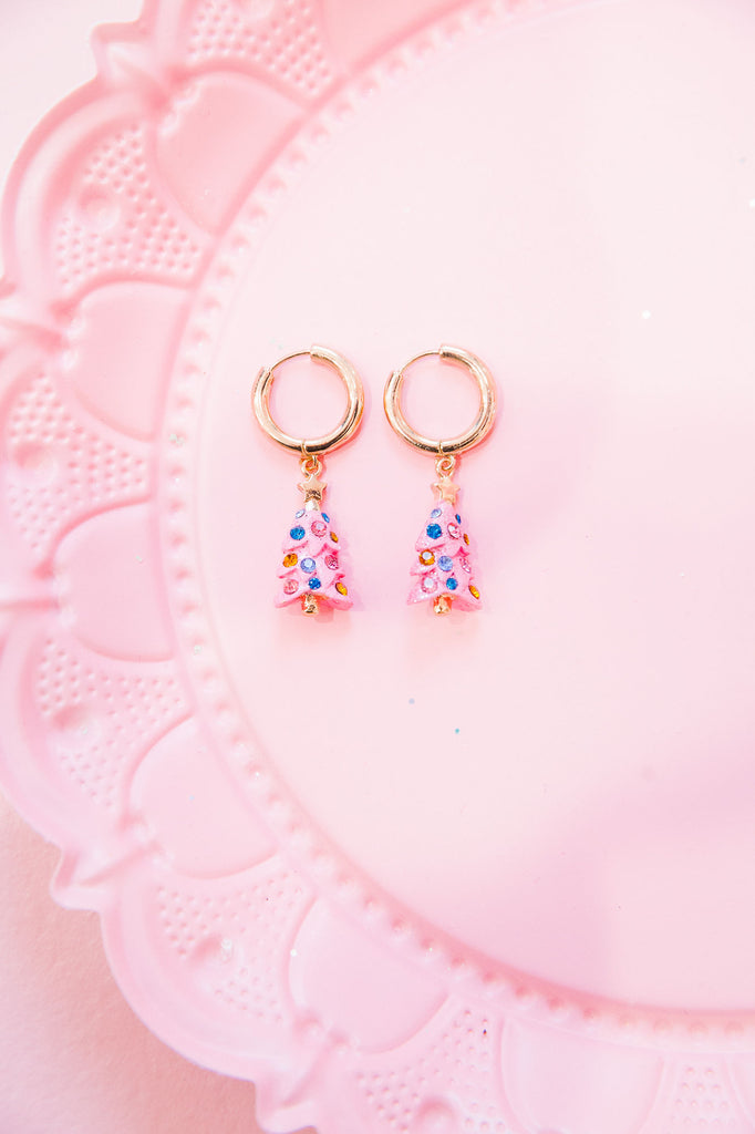 CHRISTMAS TREE PINK EARRINGS earrings Judith March   