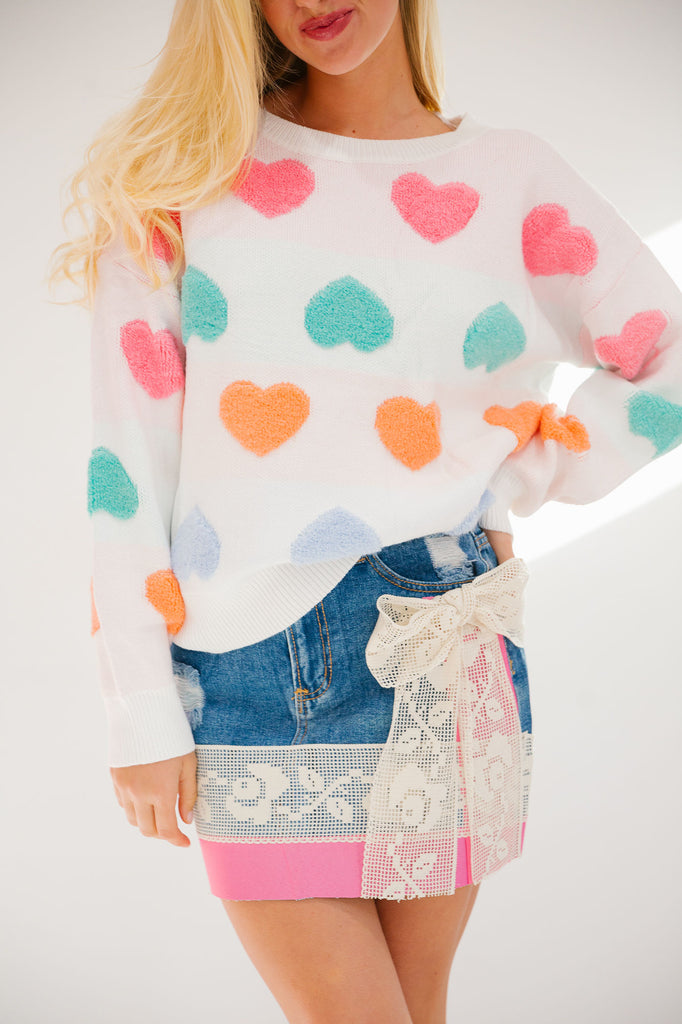 FALL IN LOVE WHITE SWEATER SWEATER Judith March