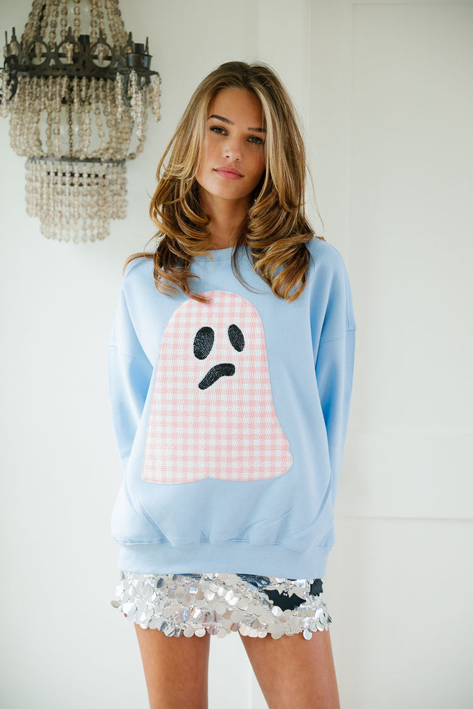 GIRLY GHOST BLUE PULLOVER PULLOVER Judith March   