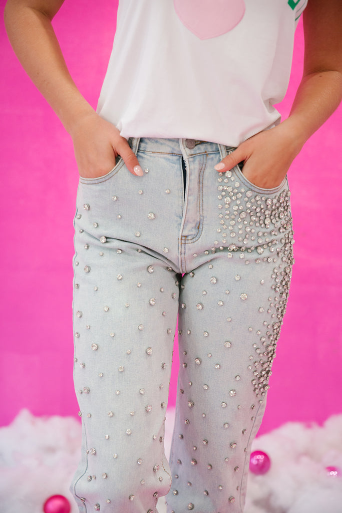 STUDDED JEANS JEAN Judith March SILVER SMALL 