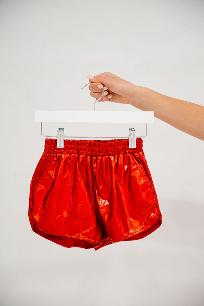 MINI KIDS METALLIC SHORTS SHORTS Judith March RED 4-5T 