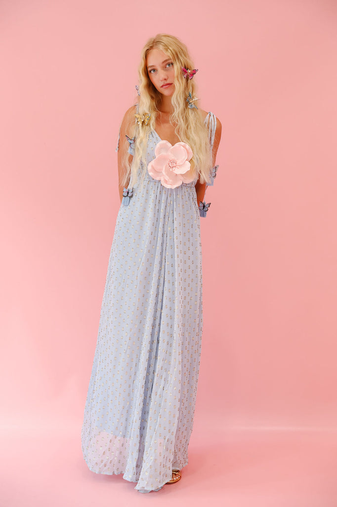 THE TEA PARTY BLUE MAXI DRESS Judith March   