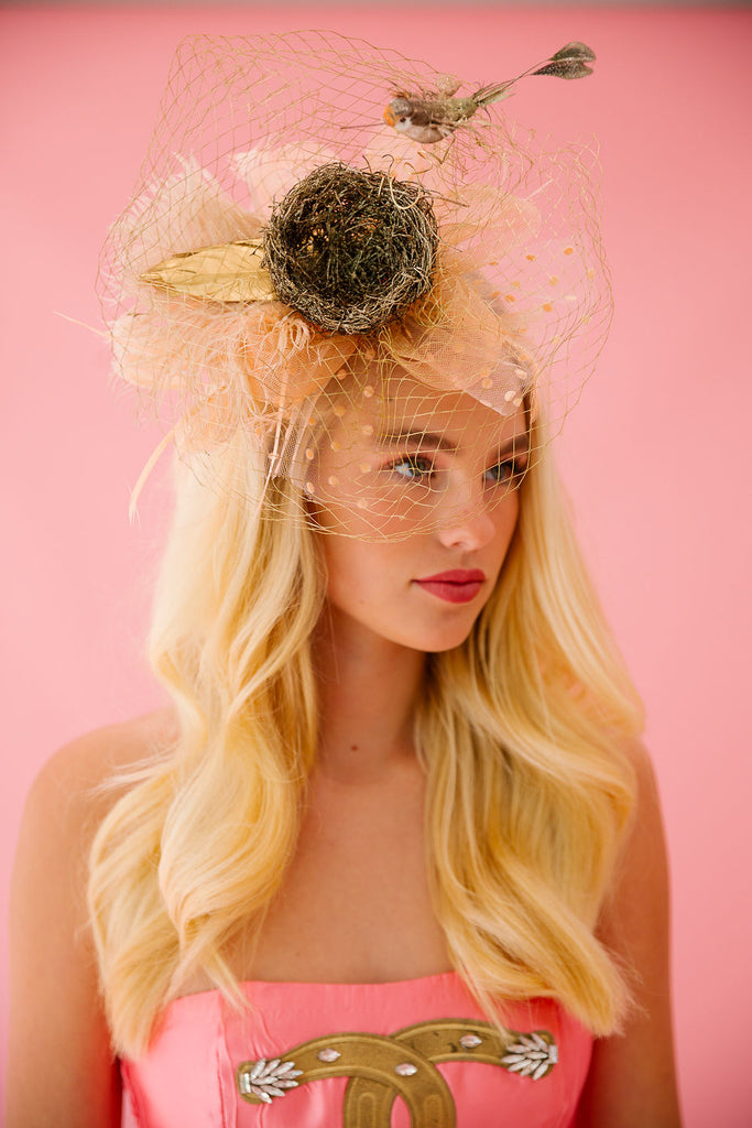 FLORAL BIRD NEST FASCINATOR FASCINATOR Judith March