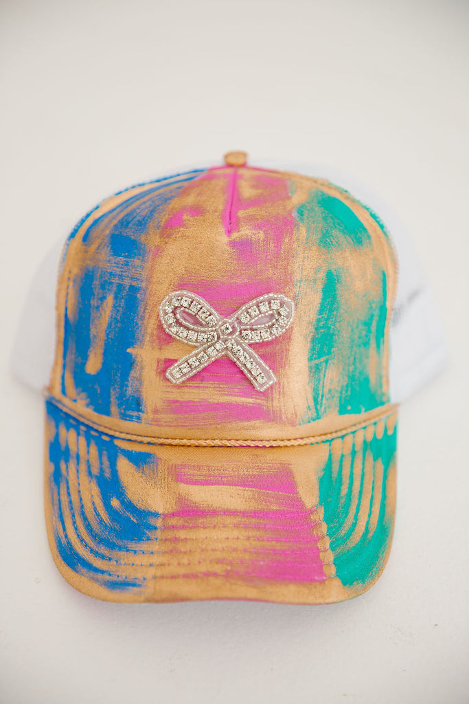 TAKE A BOW HATS TRUCKER HAT Judith March BLUE/PINK/TURQUOISE