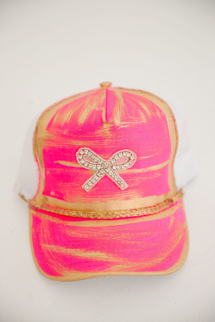 TAKE A BOW HATS TRUCKER HAT Judith March HOT PINK