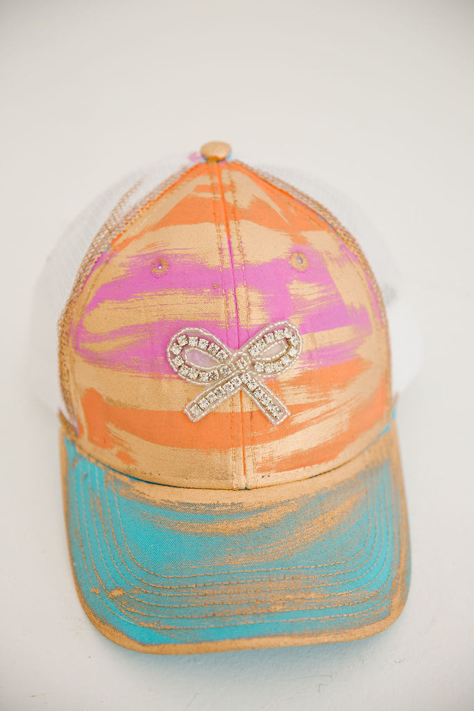 TAKE A BOW HATS TRUCKER HAT Judith March PURPLE/ORANGE/BLUE