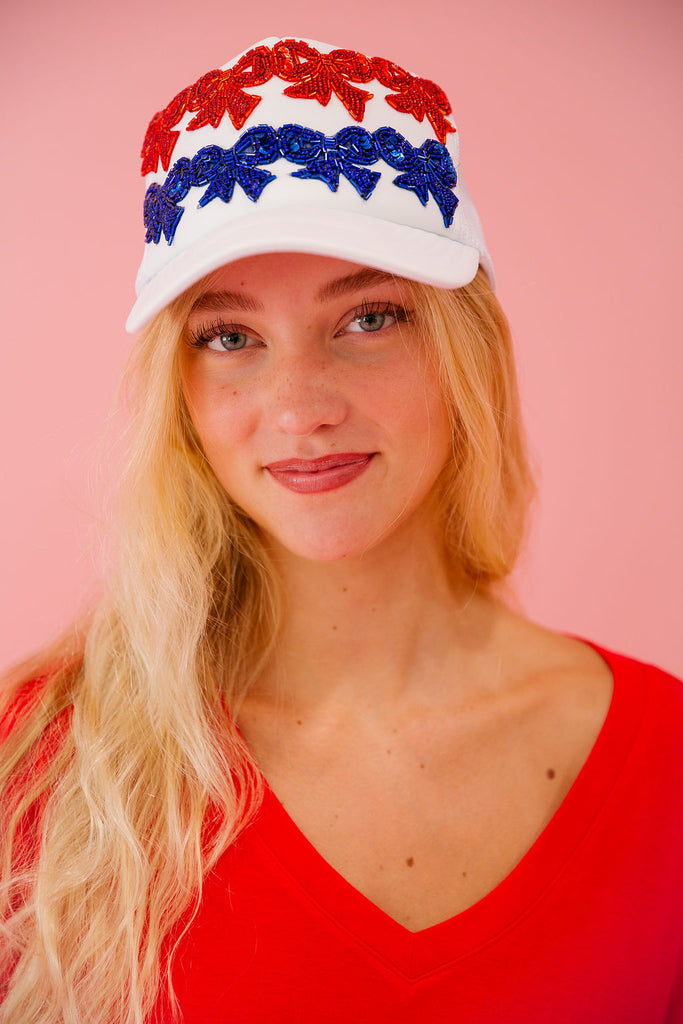 AMERICAN BOWS WHITE TRUCKER HAT TRUCKER HAT Judith March   