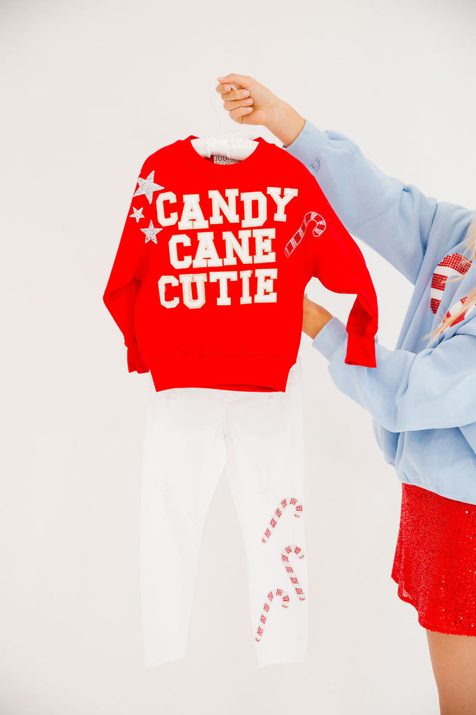 MINI KIDS CANDY CANE CUTIE RED PULLOVER PULLOVER Judith March   