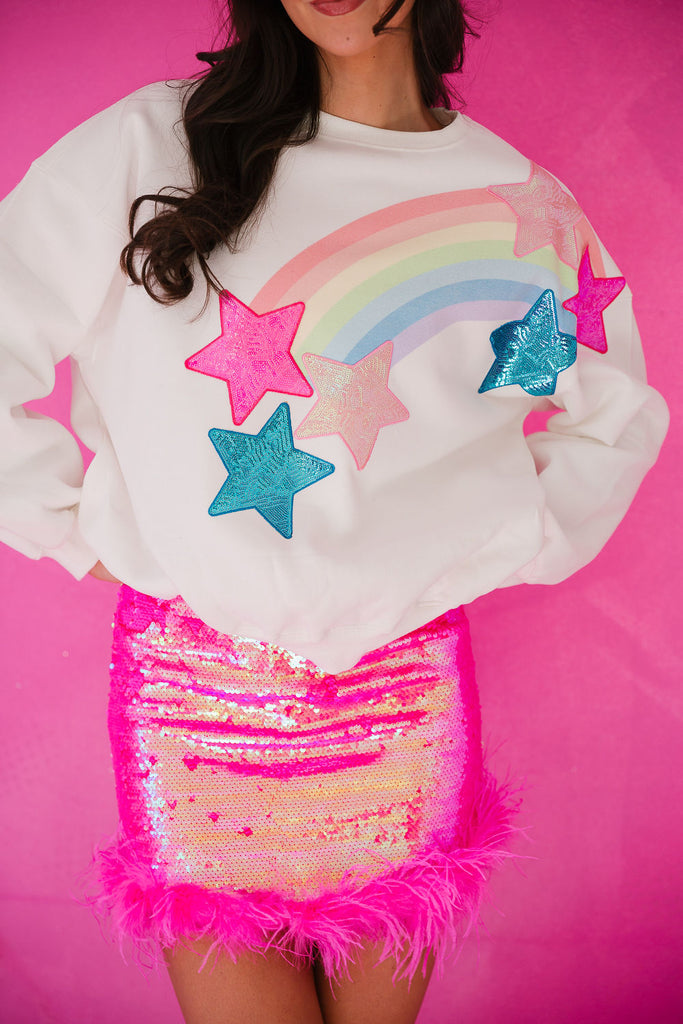 RAINBOW STAR WHITE PULLOVER PULLOVER Judith March