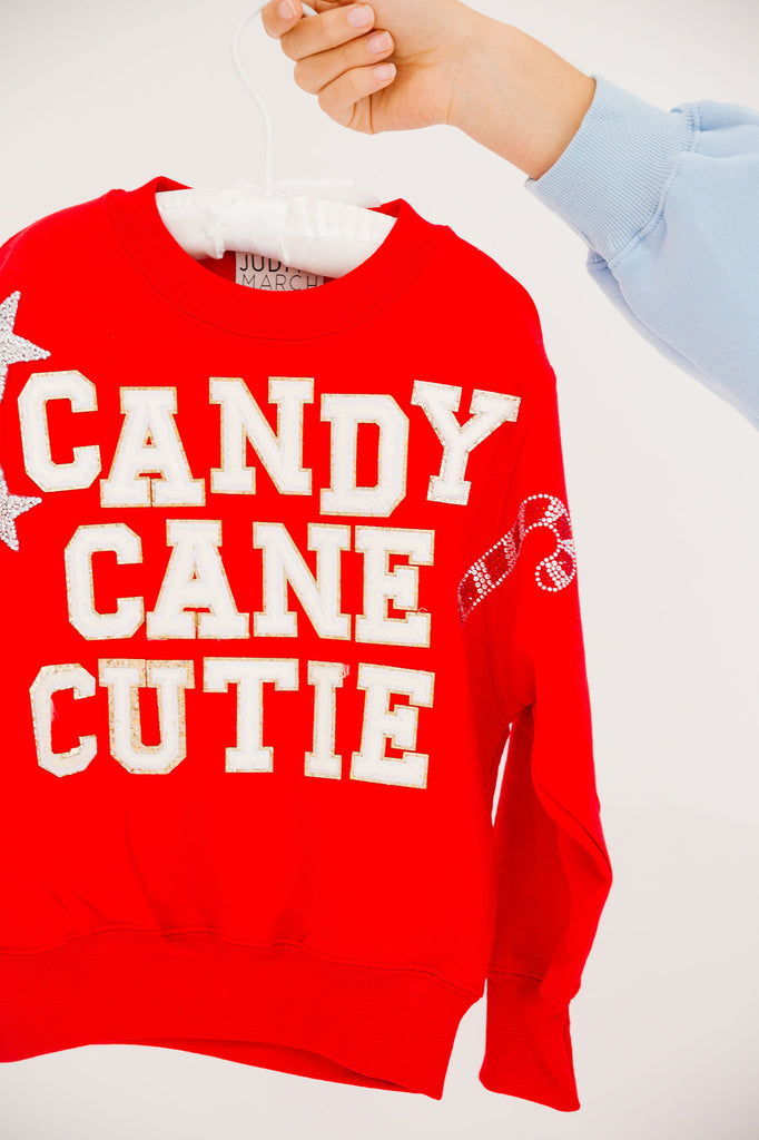 MINI KIDS CANDY CANE CUTIE RED PULLOVER PULLOVER Judith March   