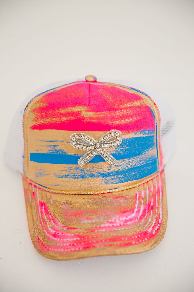 TAKE A BOW HATS TRUCKER HAT Judith March PINK/BLUE/PINK