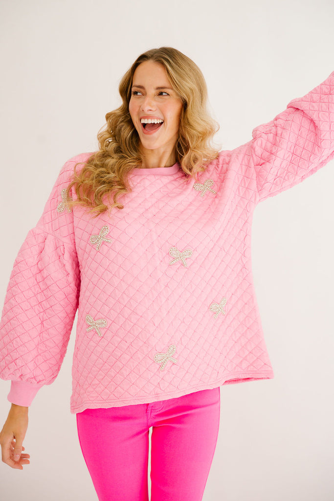 SILVER BOW QUILTED PULLOVER PULLOVER Judith March   