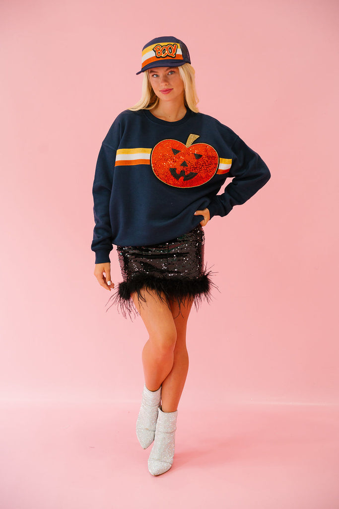 JACK O' LANTERN NAVY PULLOVER PULLOVER Judith March   