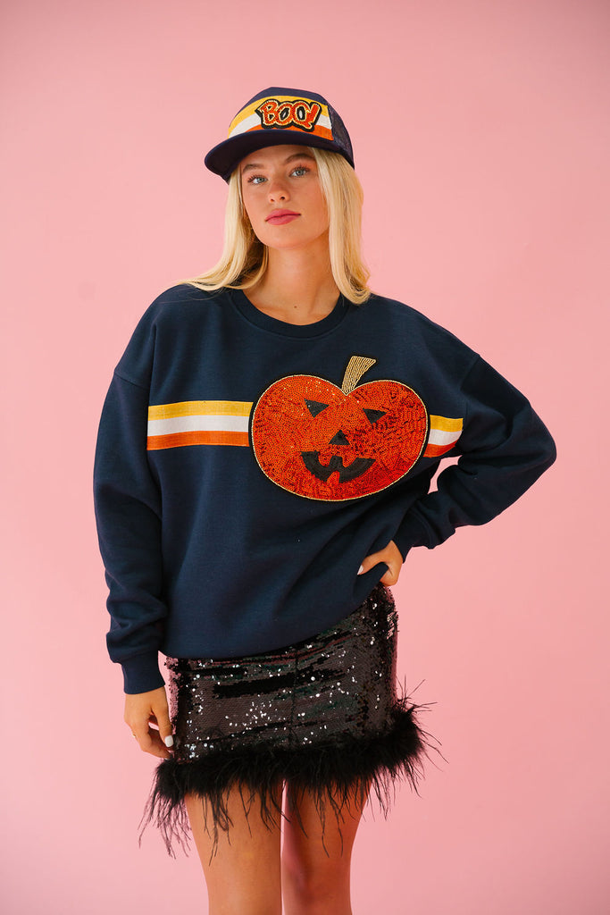 JACK O' LANTERN NAVY PULLOVER PULLOVER Judith March   