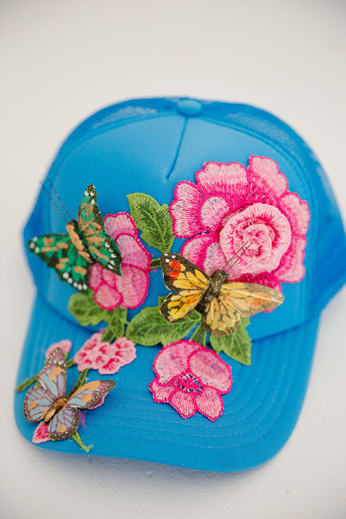 BUTTERFLY BLOOMS TRUCKER HAT TRUCKER HAT Judith March