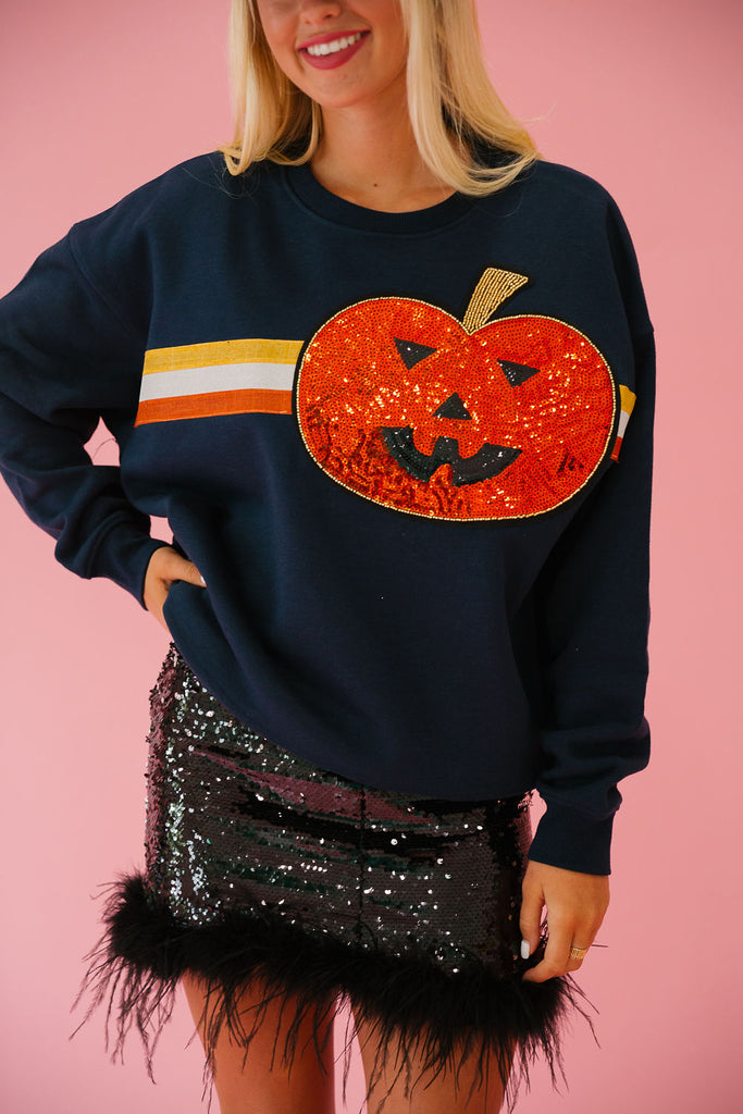 JACK O' LANTERN NAVY PULLOVER PULLOVER Judith March   