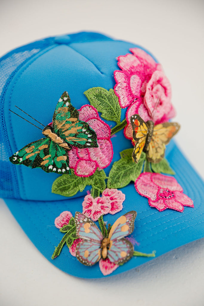 BUTTERFLY BLOOMS TRUCKER HAT TRUCKER HAT Judith March