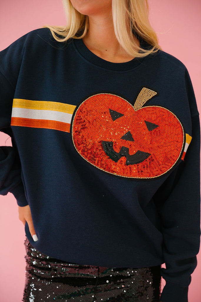 JACK O' LANTERN NAVY PULLOVER PULLOVER Judith March   