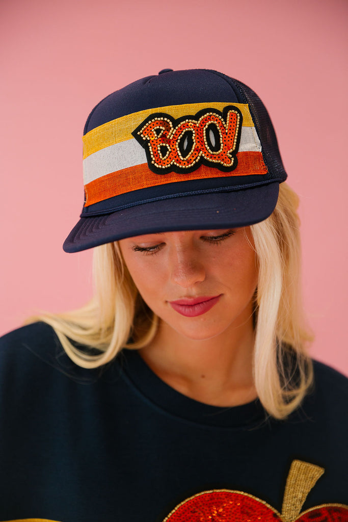 BOO! NAVY TRUCKER HAT TRUCKER HAT Judith March   