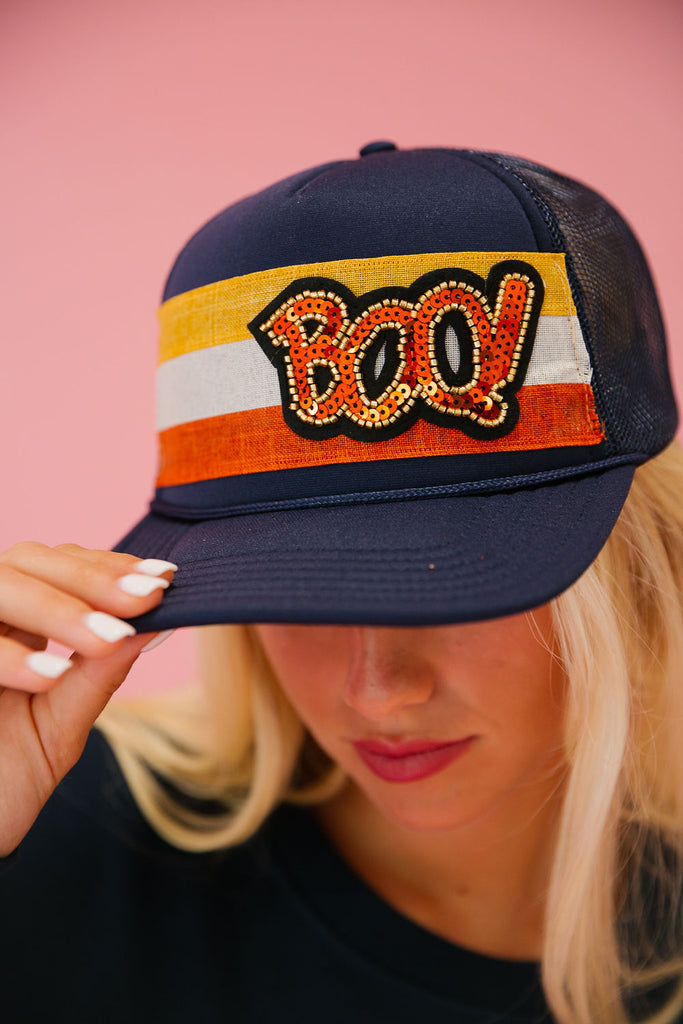 BOO! NAVY TRUCKER HAT TRUCKER HAT Judith March   