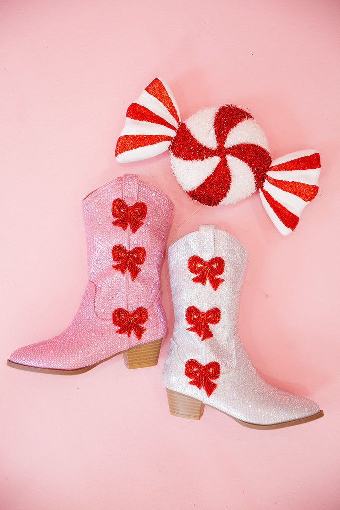 MINI KIDS CHRISTMAS BOW SPARKLE BOOTS BOOTS Judith March   