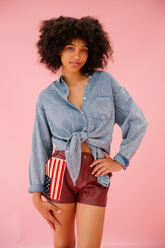 BORN IN THE USA DENIM BUTTON DOWN Button Down Judith March   