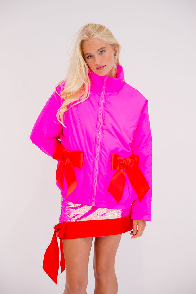 HOLIDAY SEASON PINK PUFFER JACKET JACKET Judith March   