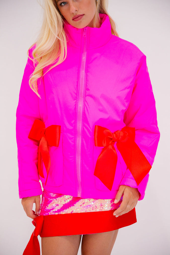 HOLIDAY SEASON PINK PUFFER JACKET JACKET Judith March   