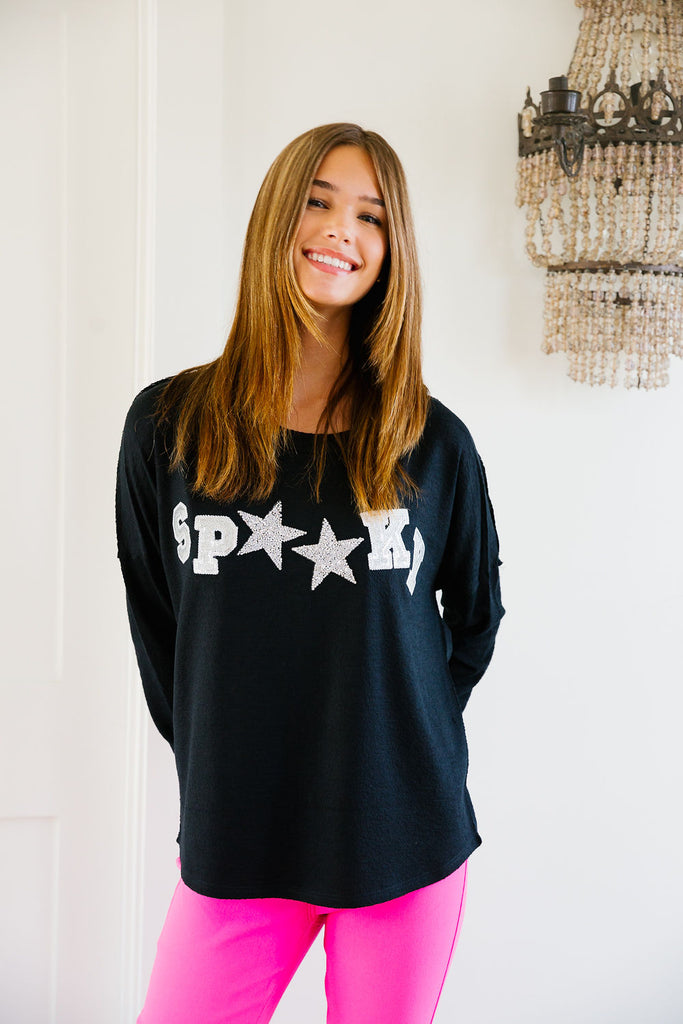 SPOOKY BLACK LONG-SLEEVE TOP TOP Judith March   