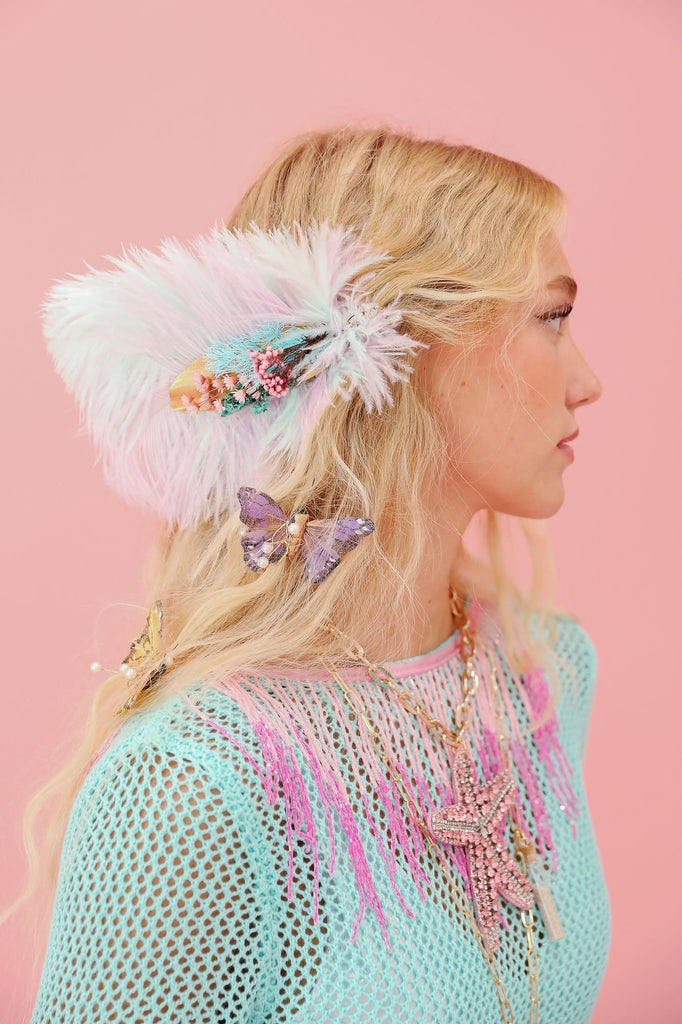 THE DAPHNE FEATHER HAIR CLIP HAIRCLIP Judith March   