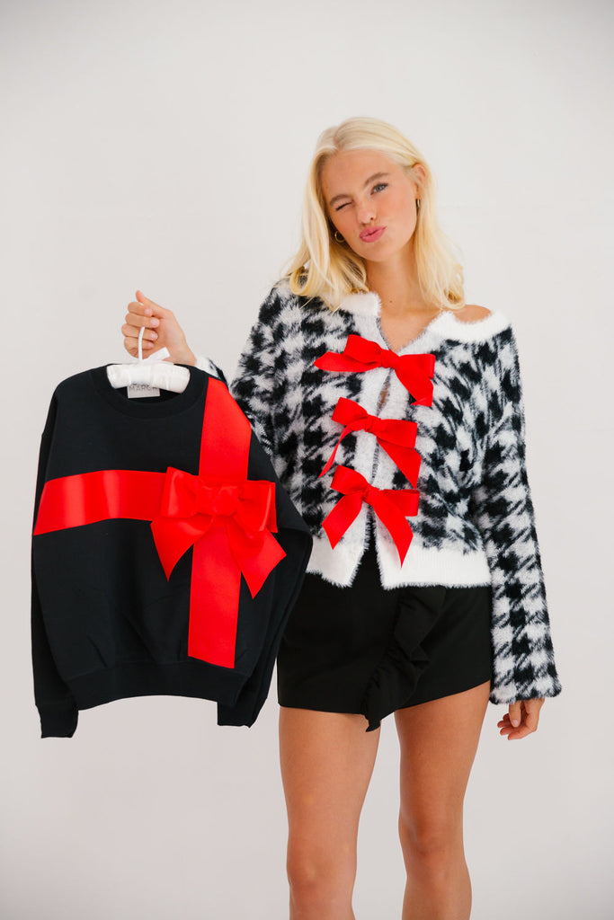 HOLIDAY SEASON HOUNDSTOOTH CARDIGAN TOP Judith March   