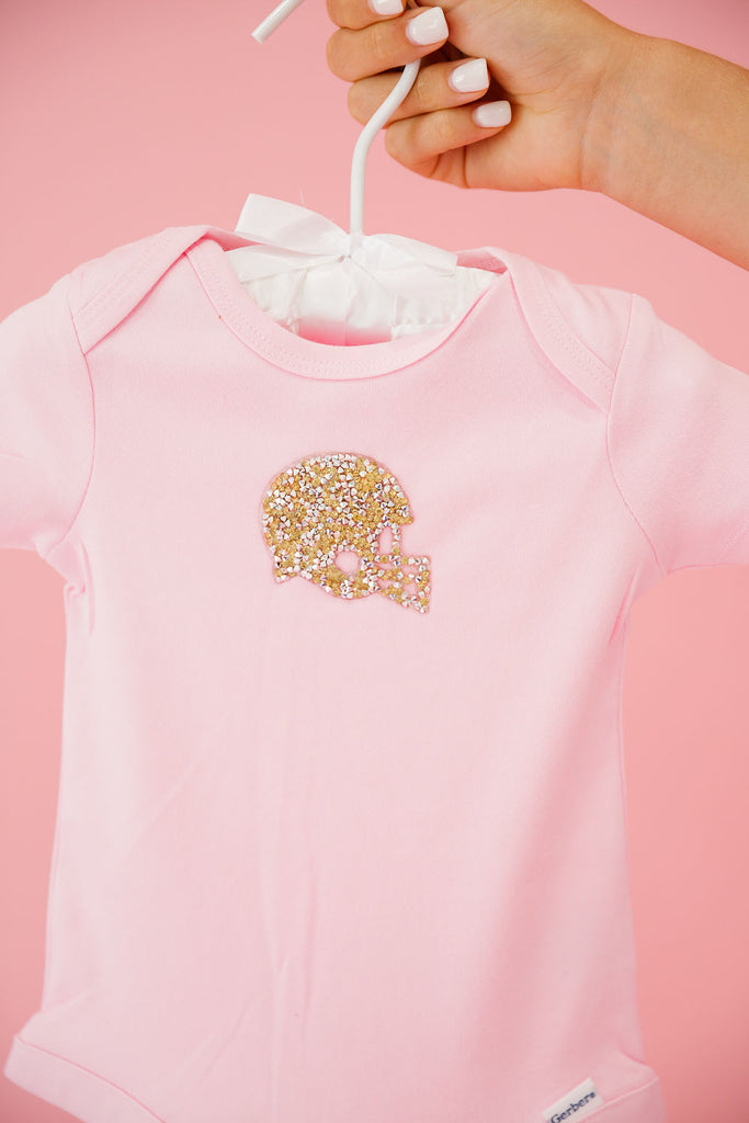 MINI KIDS RHINESTONE HELMET ONESIE ONESIE Judith March   