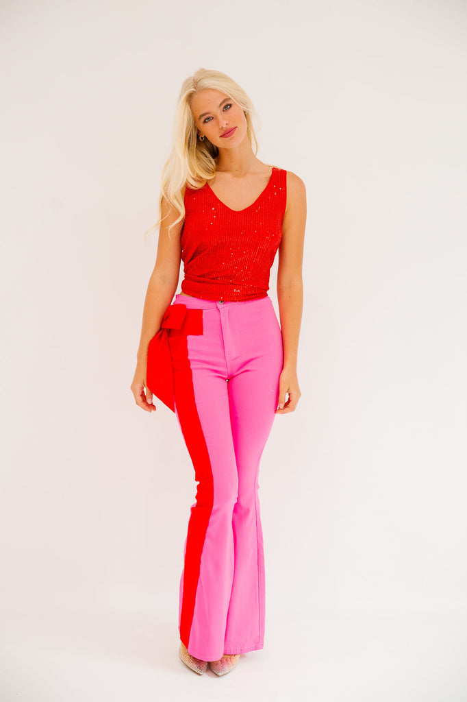 HOLIDAY SEASON PINK FLARES FLARES Judith March   