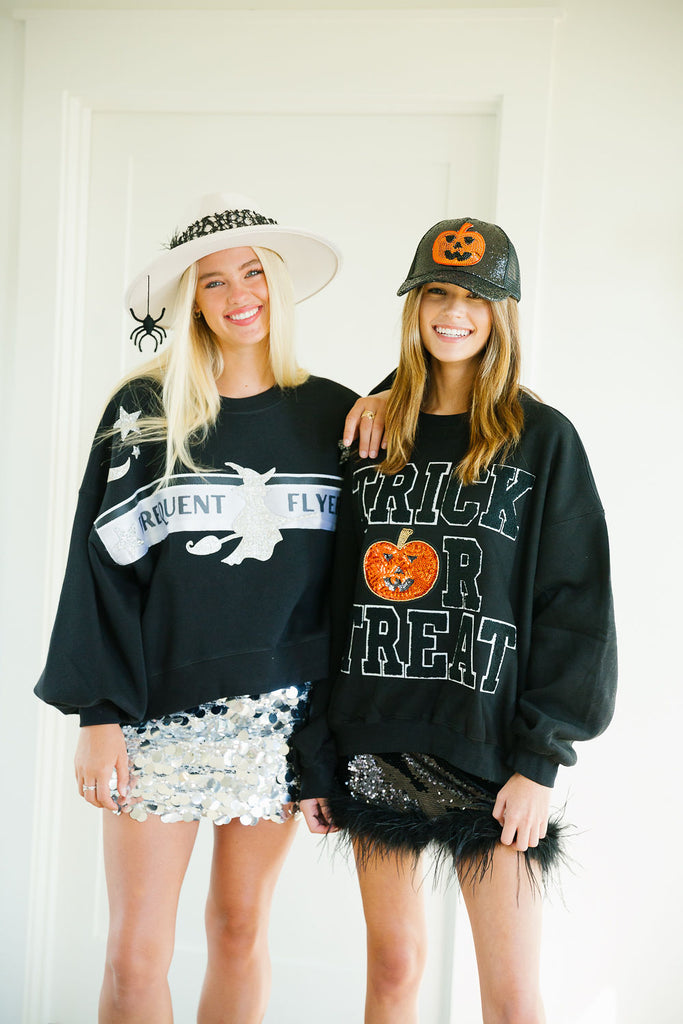 TRICK OR TREAT PUMPKIN BLACK PULLOVER PULLOVER Judith March   