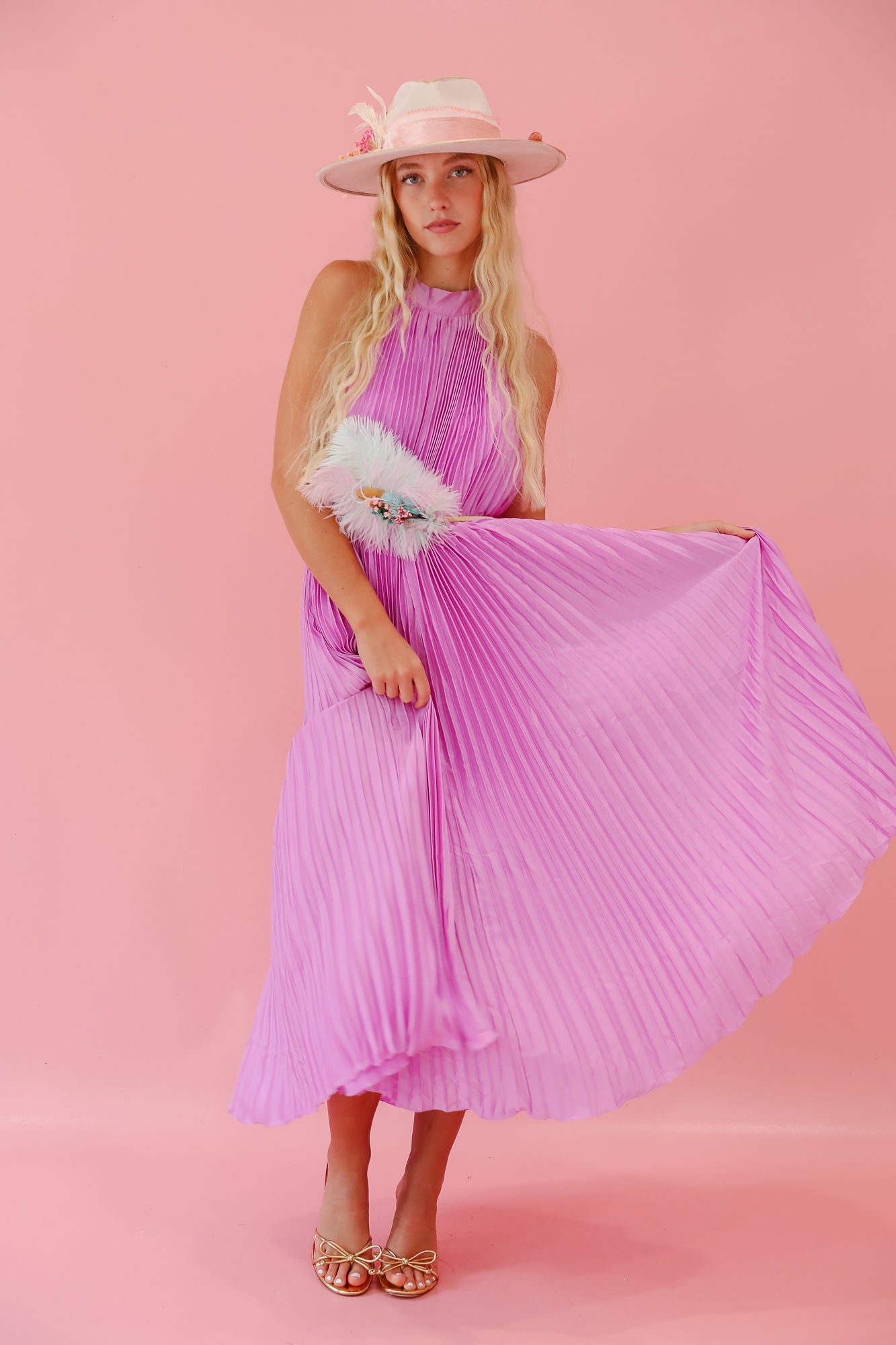 Lavender halter dress best sale