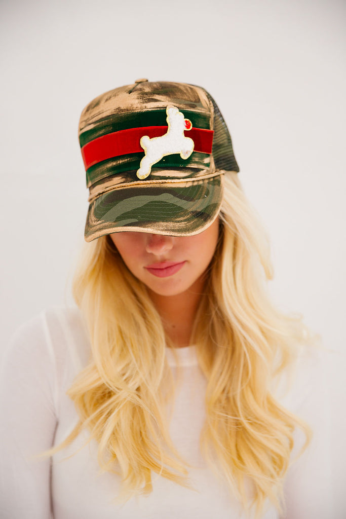 REINDEER CAMO TRUCKER HAT HAT Judith March   