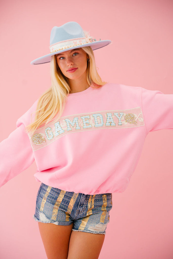 GAMEDAY PINK RIBBON PULLOVER PULLOVER Judith March   