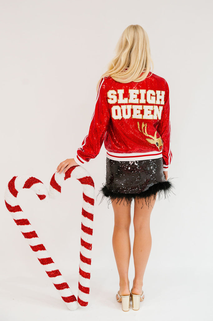 SLEIGH QUEEN RED SEQUIN JACKET JACKET Judith March   