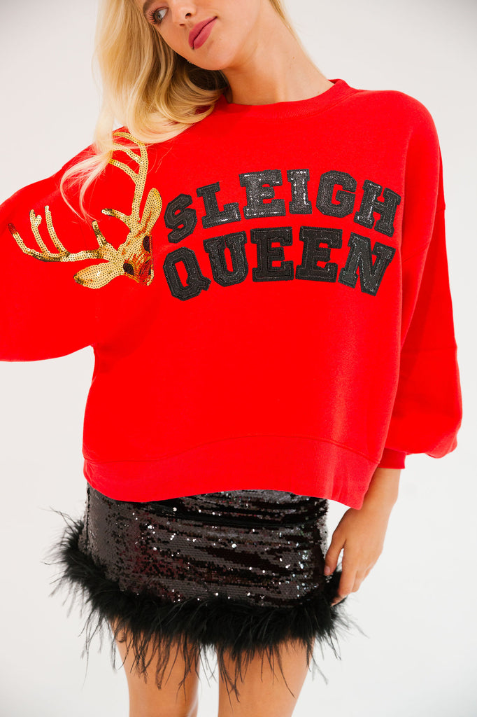 SLEIGH QUEEN RED PULLOVER PULLOVER Judith March   