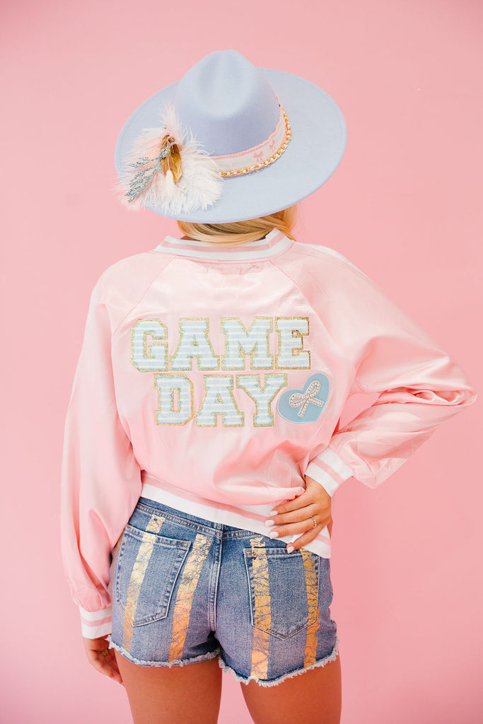 GAME DAY READY PINK VARSITY JACKET JACKET Judith March   