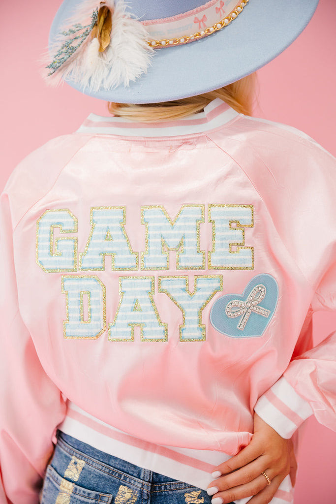 GAME DAY READY PINK VARSITY JACKET JACKET Judith March   