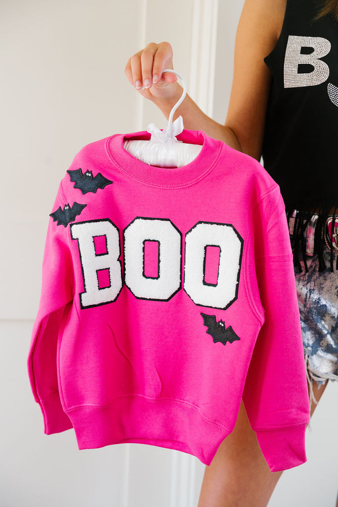 MINI KIDS BOO BATS PINK PULLOVER PULLOVER Judith March   