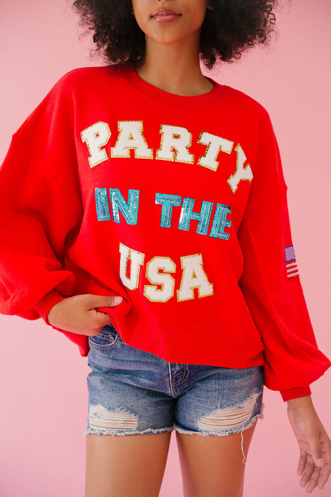 PARTY IN THE USA RED PULLOVER pullover Judith March   