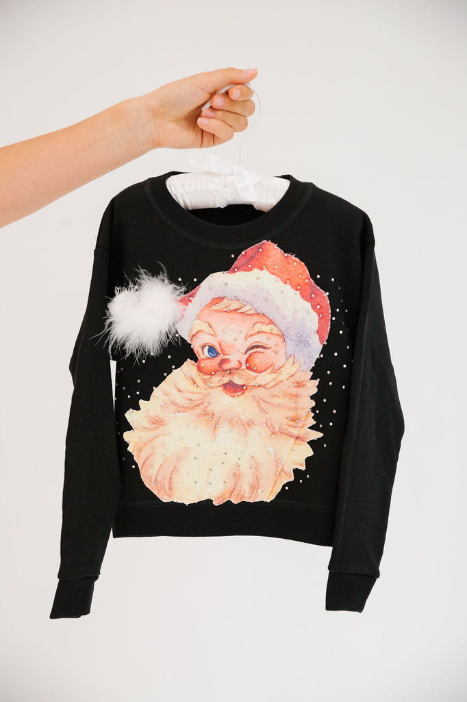 MINI KIDS JOLLY SANTA BLACK PULLOVER PULLOVER Judith March   