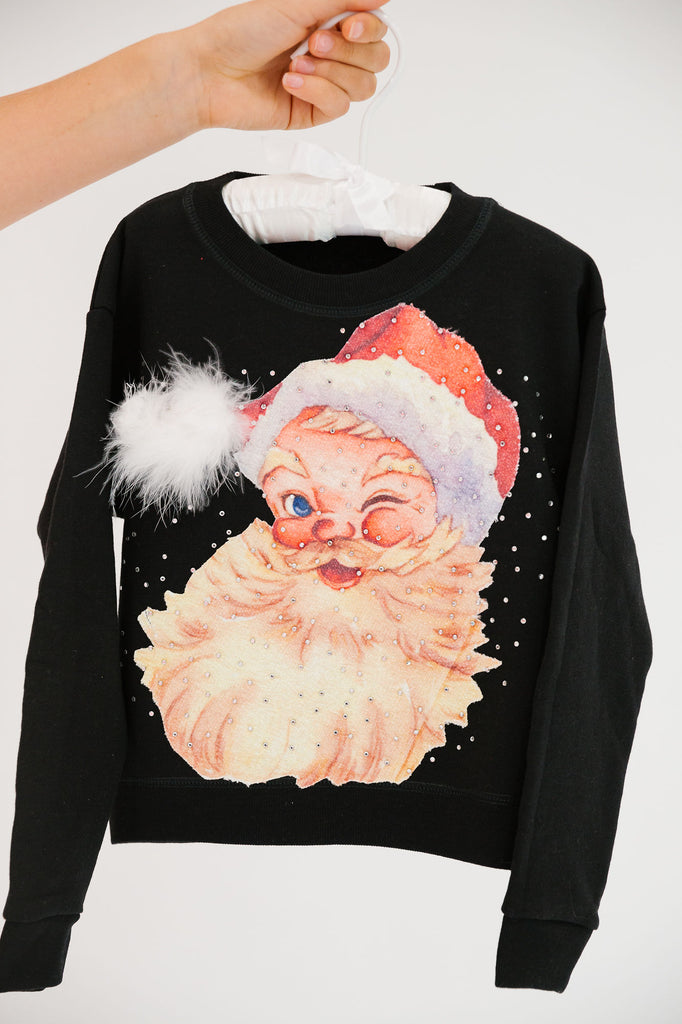 MINI KIDS JOLLY SANTA BLACK PULLOVER PULLOVER Judith March   