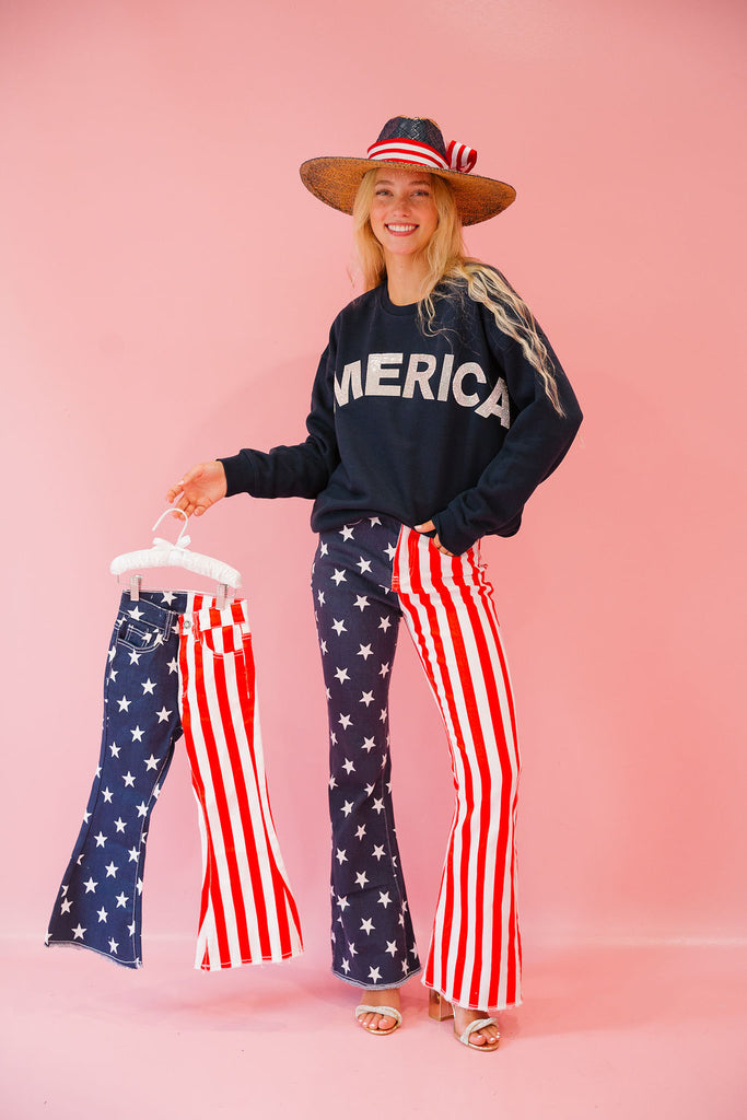 MINI KIDS AMERICAN FLAG FLARE PANTS FLARES Judith March   