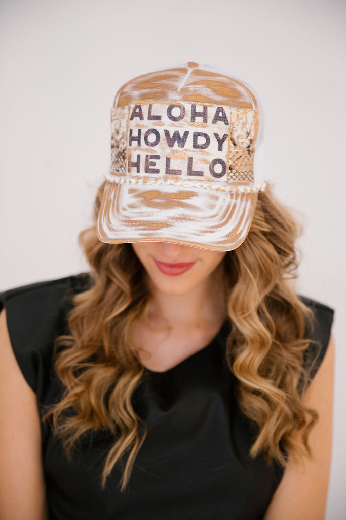 ALOHA COWGIRL TRUCKER HAT TRUCKER HAT Judith March