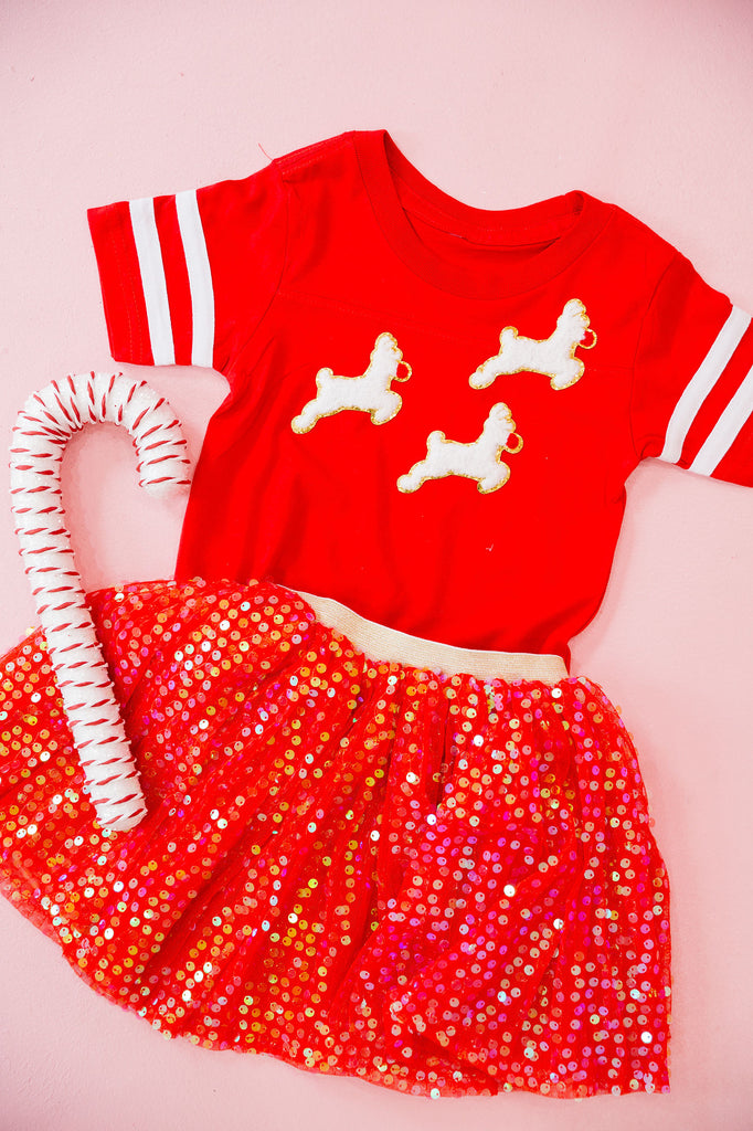 MINI KIDS REINDEER GAMES RED TEE TEE Judith March   