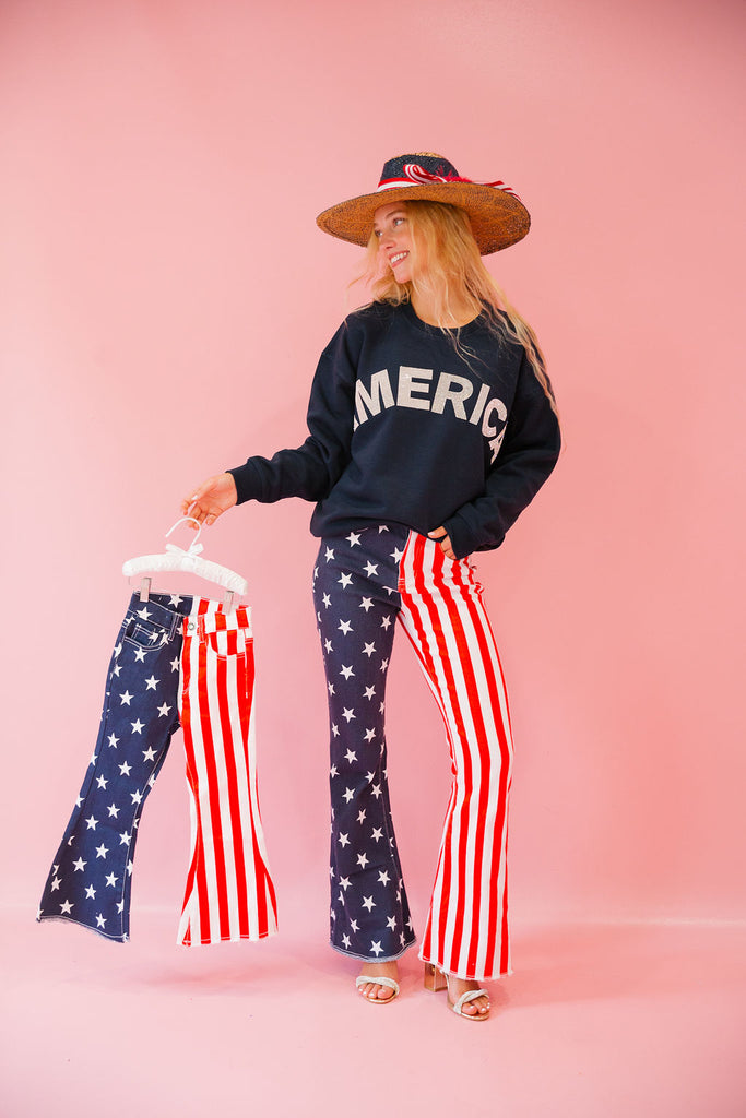 MINI KIDS AMERICAN FLAG FLARE PANTS FLARES Judith March   